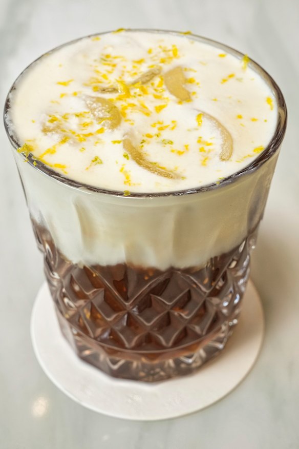 The signature “Citrusy Moustache” with orange-infused whipped cream.