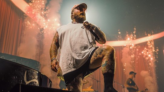 Teddy Swims performs at Rod Laver Arena, October 22, 2025..