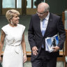 Julie Bishop with Prime Minister Scott Morrison. "I was confident that I could (beat Shorten)."  