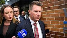 Former Australian Test cricketer David Warner leaves Waverley Local Court on Tuesday.