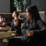 Diners try the line-up of Coravin wines at Bentley Restaurant & Bar.