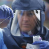 Spike in cases: A public health nurse performing a coronavirus test in Salt Lake City, Utah. 