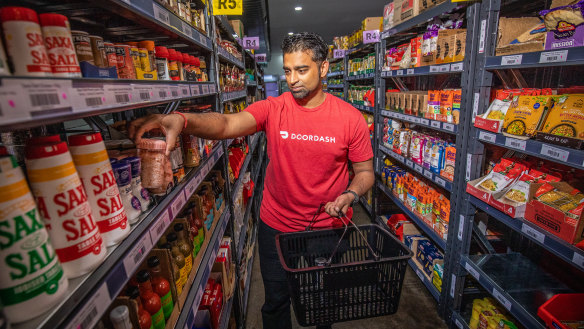 DashMart’s Melbourne site: Locals will be able to pick up groceries via the DoorDash app.