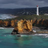 The Split Point Lighthouse, which looms above the coastline and Great Ocean Road.