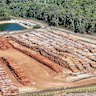 One of three ecological thinning stockpiles in WA’s South West.
