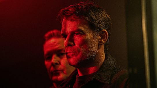 James Remar and Michael C. Hall in Dexter: Resurrection.