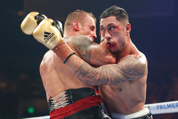 Jai Opetaia on his way to the IBF cruiserweight title against Mairis Briedis.