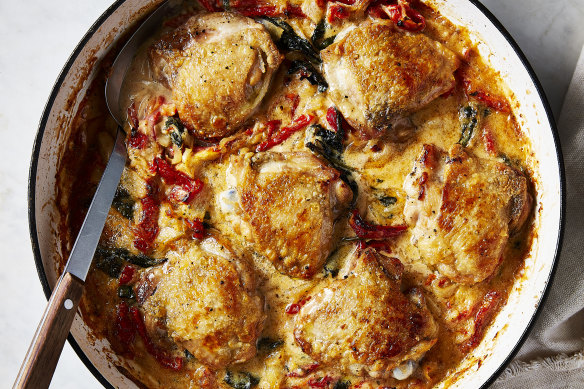 Baked Tuscan chicken.