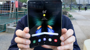 Opening Samsung's Galaxy Fold is a two-handed job, but closing it only takes one.