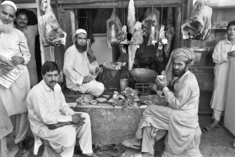 A butcher’s shop in Peshawar.