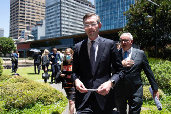 NSW Premier Dominic Perrottet yesterday, followed by Health Minister Brad Hazzard.