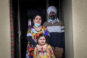 Harmeet Bedi, Sarabjeet Singh and five-year-old Baneet say they feel like “sitting ducks”. 