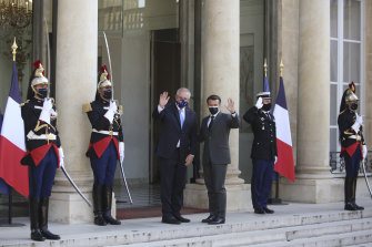 Au revoir to the new special relationship? Scott Morrison with French President Emmanuel Macron in June.