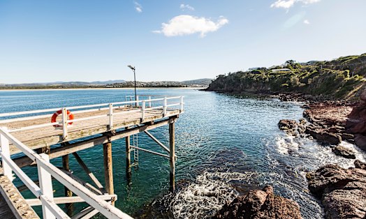 A woman was bitten by a shark at Main Beach in Merimbula on Saturday morning.