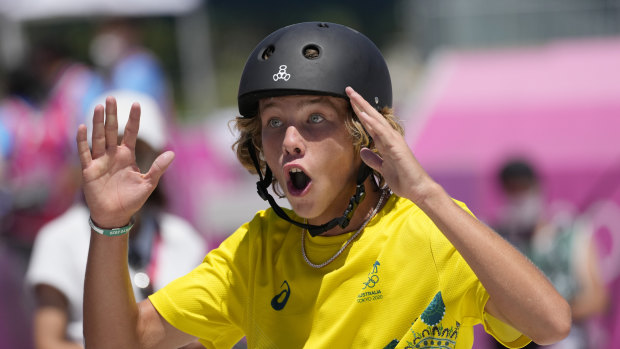 Skateboarder Keegan Palmer won gold in the men’s park final.