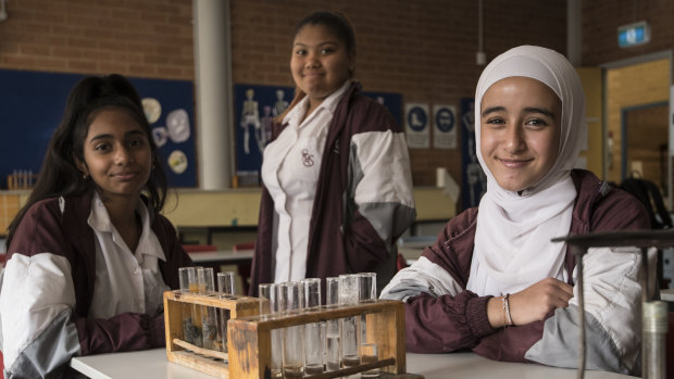Salma El-Omar, Carryn Alexander, Showeta Singh are some of the first students to participate in the 10-year Generation STEM project.
