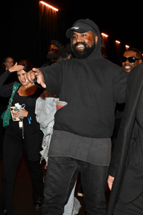 Kanye West attends the Balenciaga    show during this year’s Paris Fashion Week.