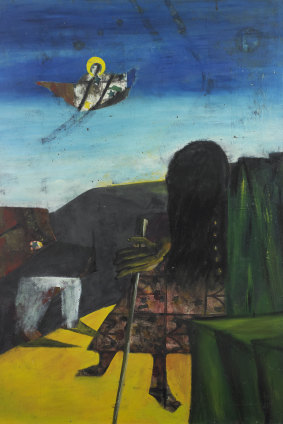 Figure and Angel (1946) by Sidney Nolan.