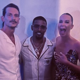 Jarrod Scott and Briony Prior rubbed shoulders with Jamie Foxx.