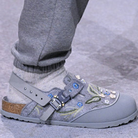 The Birkenstock struts its stuff on the runway in Paris for Dior Homme Menswear.