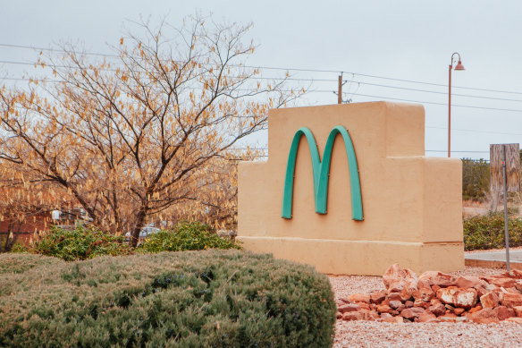 The local McDonald’s was not allowed to use its regular golden arches and instead uses turquoise in Sedona.