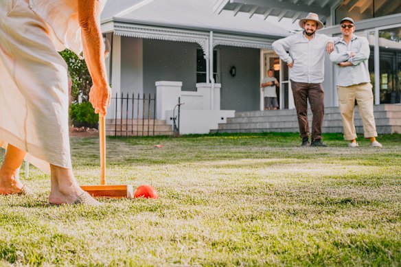 Croquet on the lawn.