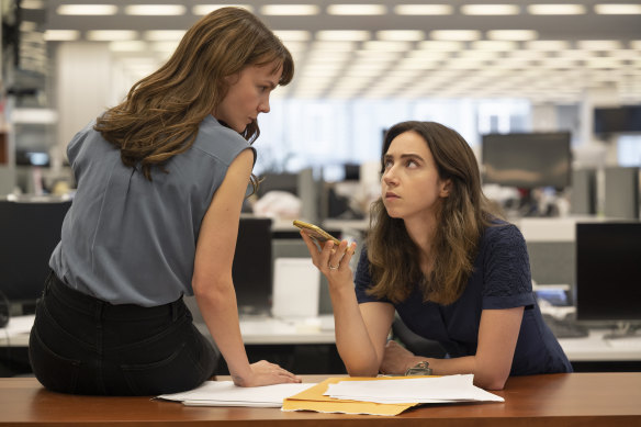 Carey Mulligan and Zoe Kazan as New York Times journalists Megan Twohey and Jodi Kantor, who won the Pulitzer Prize for their investigation into Harvey Weinstein.