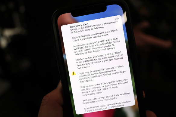 An emergency alert is issued to mobile phones in New Zealand.