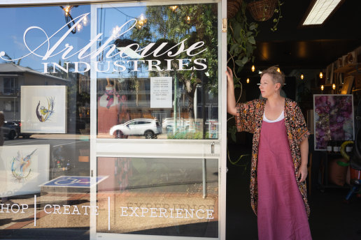 Skye Petho from Arthouse Industries says her business is suffering because of its reliance on tourism and face-to-face contact with people in its workshop classes.