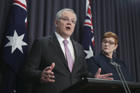 Scott Morrison and Marise Payne in 2018.