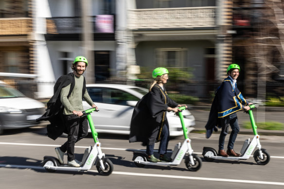 Merri-bek Mayor Adam Pulford, Darebin Mayor Susanne Newton and Moonee Valley Mayor Pierce Tyson support e-scooters.