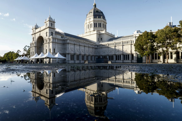 The Royal Exhibition Building in Carlton is one of seven mass vaccination hubs opening to over 50s this week.