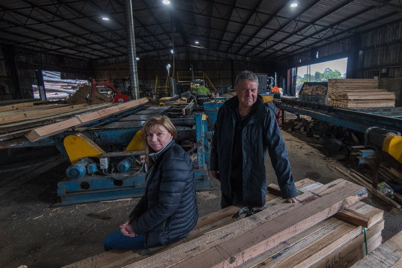Longwarry Sawmilling Company owners Bruce Craig and Sandy Jubb think they'll be out of business in five years.