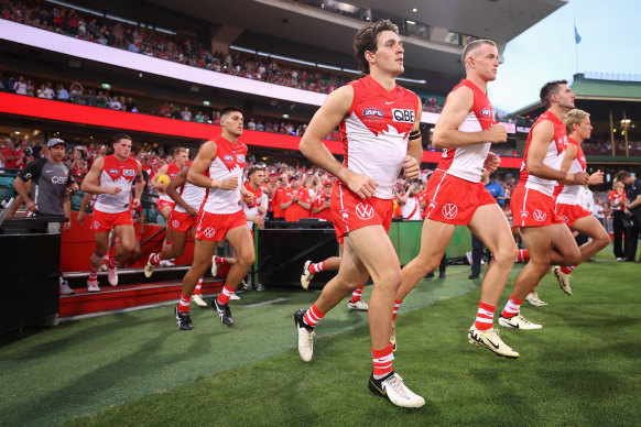 Sydney runs onto the SCG turf for Opening Round