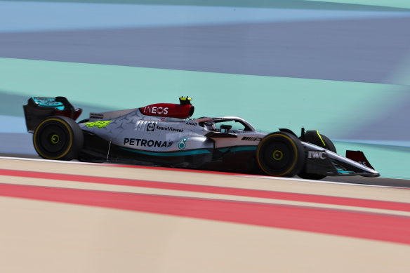 Hamilton drives in testing.