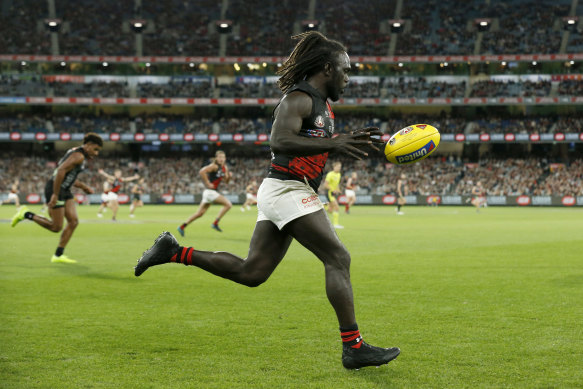 Anthony McDonald-Tipungwuti on the run for the Bombers.