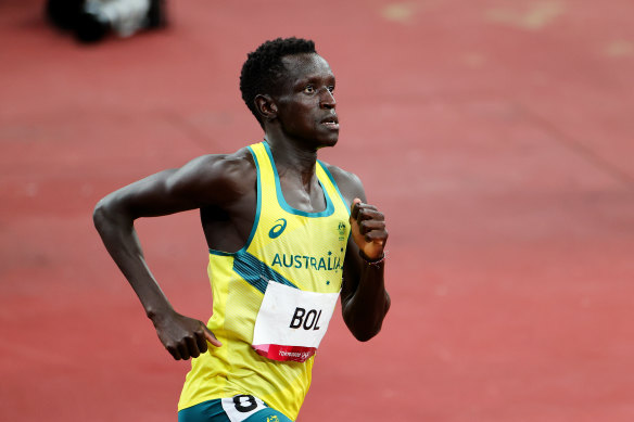 Bol led the pack in the 800m final in Tokyo until the final 100 metres.