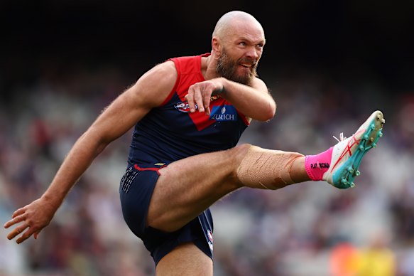Max Gawn had a fierce battle against Fremantle’s Luke Jackson at the MCG.