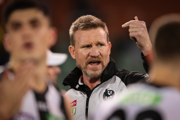 Magpies coach Nathan Buckley.