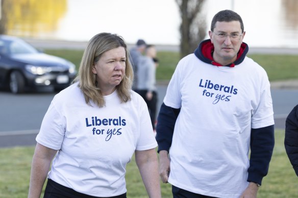 Liberal MPs Bridget Archer and Julian Leeser. Leeser’s return to the Liberal frontbench is being hotly debated.