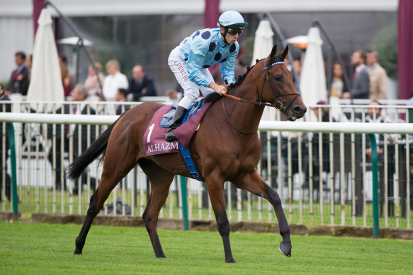Olmedo, pictured striding to the barriers at Chantilly, is set for her Australian debut.