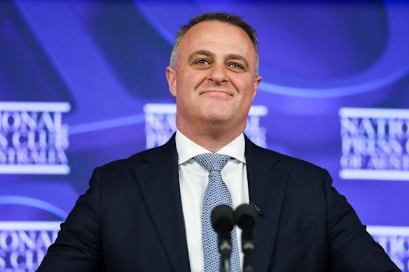 Shadow treasurer Tim Wilson at the National Press Club in Canberra earlier this month