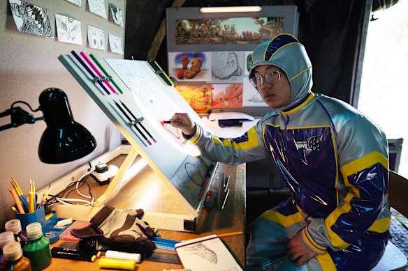 Aaron Chen stars as Sebastian, the hapless money man, in Make That Movie. 