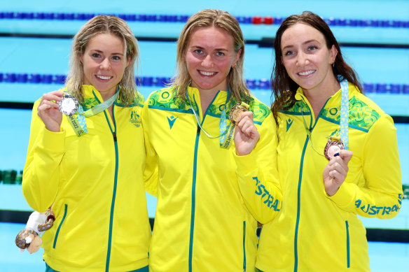 Kiah Melverton, Ariarne Titmus and Lani Pallister swept the medals in the 800m freestyle.