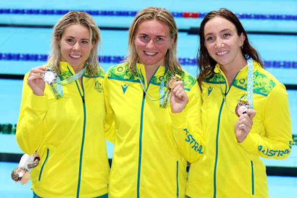 Kiah Melverton, Ariarne Titmus and Lani Pallister swept the medals in the 800m freestyle.