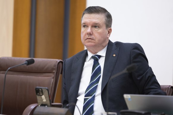 Senator Ross Cadell during a hearing for the supermarket inquiry last week.