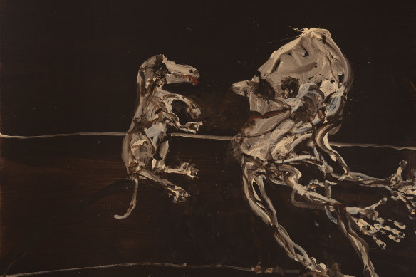 Reflections of Goya’s Dog II, 2021 by John Olsen.