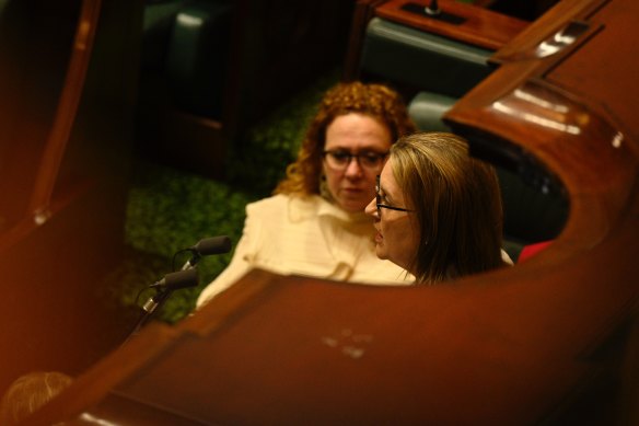Victorian Premier Jacinta Allan delivering the apology on Thursday. 