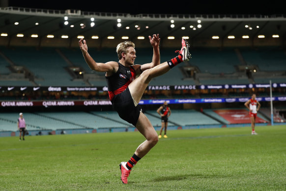 Bomber Darcy Parish kicked the winning goal against Sydney in round two. 
