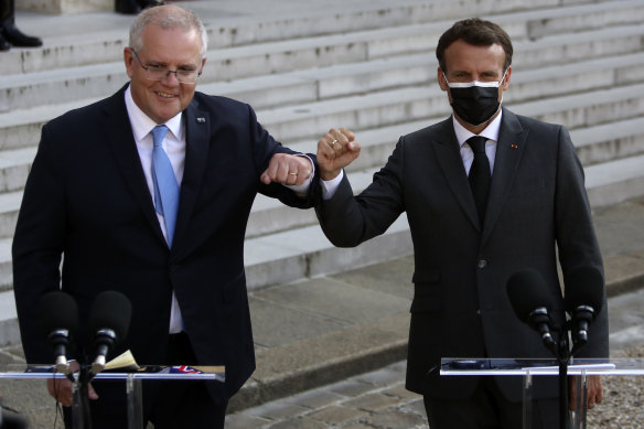 Prime Minister Scott Morrison insists he told Macron the French submarines were not going to suit Australia.